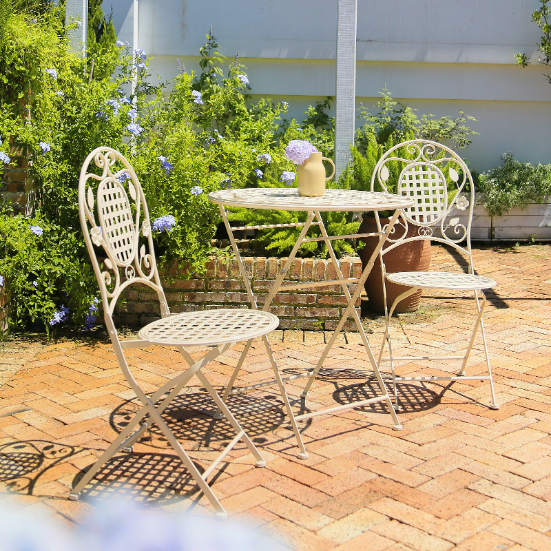 Cover Picture Of Verona Wrought Iron Bistro Ensemble in terrace